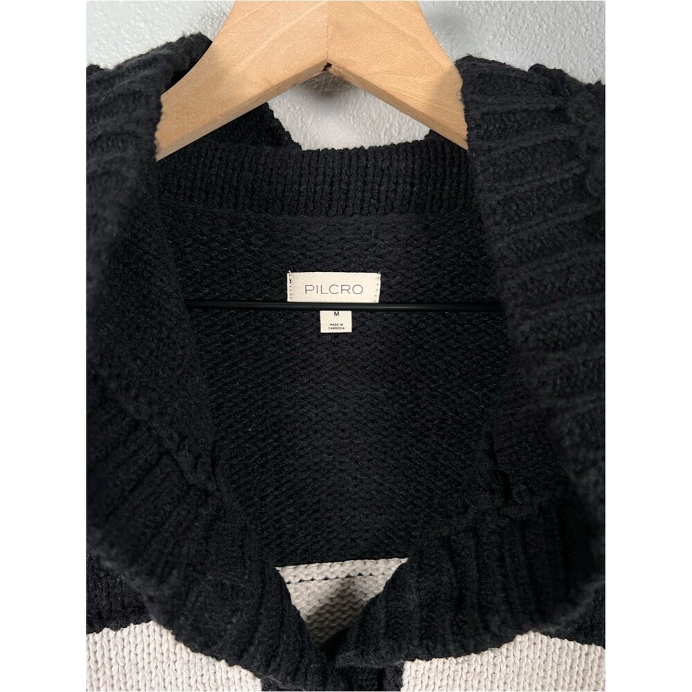 NWT Anthropologie Pilcro Horse Graphic Shawl Collar Chunky Knit Cardigan Medium - Picture 7 of 13